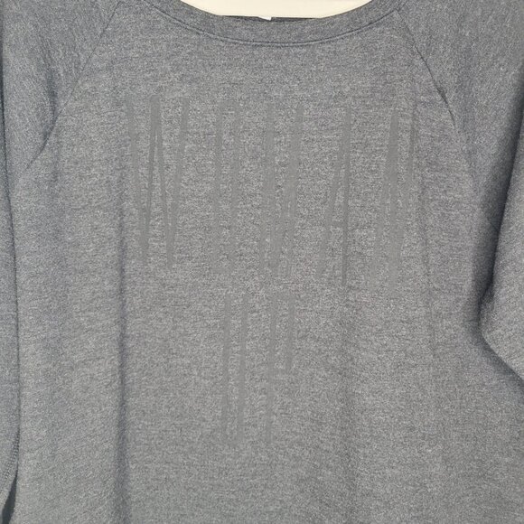 Lucy Women's Large Sweatshirt Top Gray Long Sleeve Graphic Woman Up - Picture 3 of 5